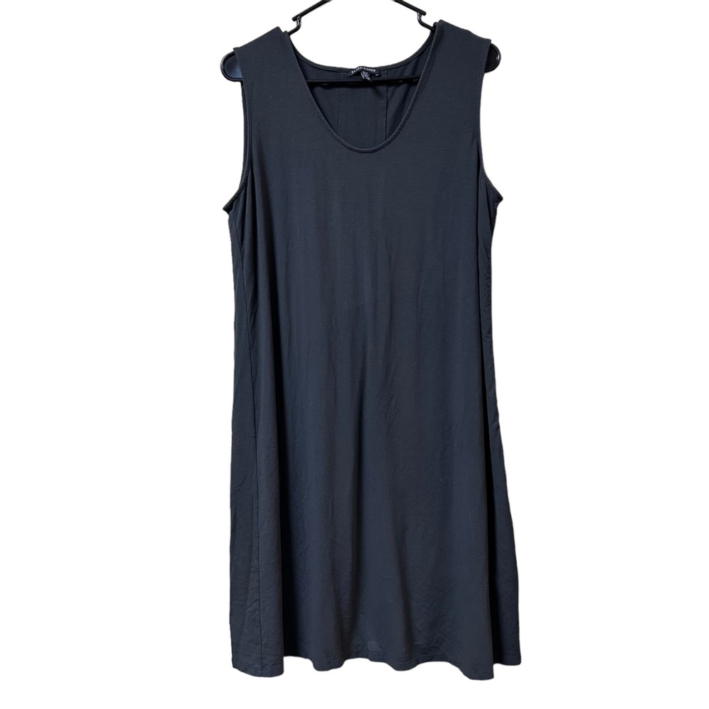 Eileen Fisher Womens Gray Jersey Mini Sleeveless Dress Size Large